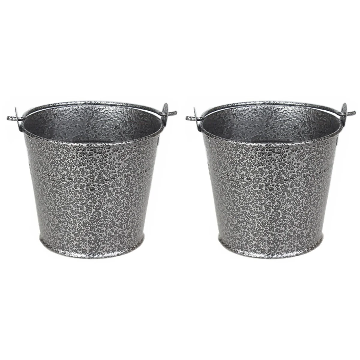 

2pcs Storage Bucket Serving Container Creative Stainless Steel Fries Bucket