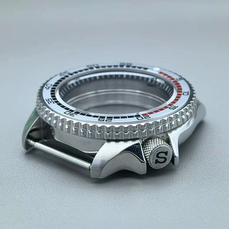 Фото Корпус для часов Mod Silver SKX007 с плоским сапфировым стеклом для NH35 NH36 4R 6R 7S, мужские детали для ремонта циферблата 28,5 мм №4