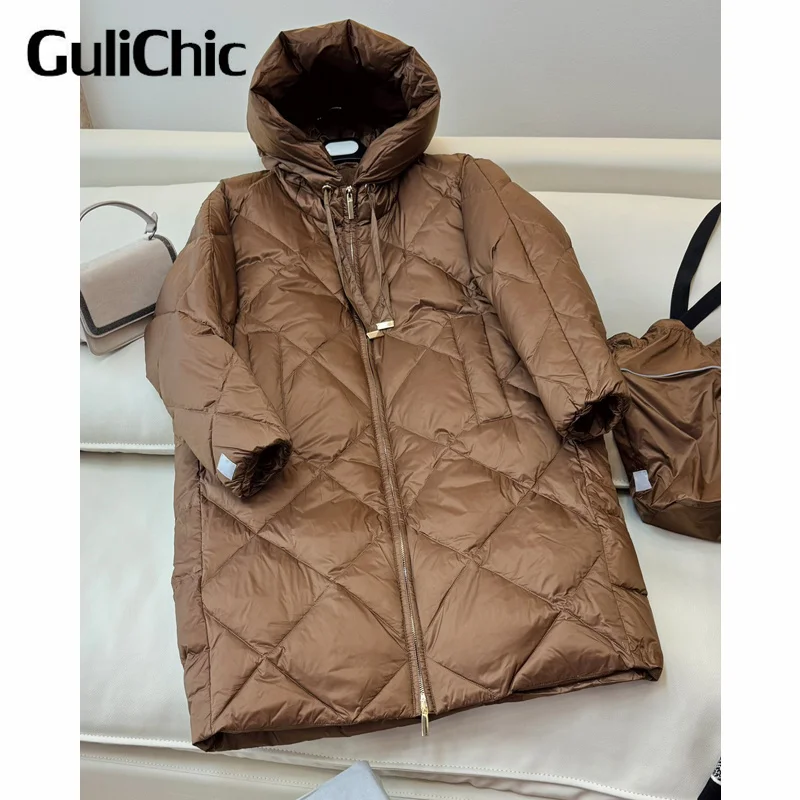 9 13 GuliChic 2024 новые женские модные толстые теплые парки из 90% белого гусиного пуха с