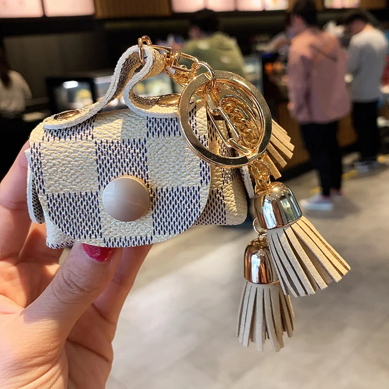 

Cute Keychain Lipstick Storage Keyring Friendship Gift Ladies Men Handbag Accessories Car Keys DIY Jewelry Valentine's Day Gift