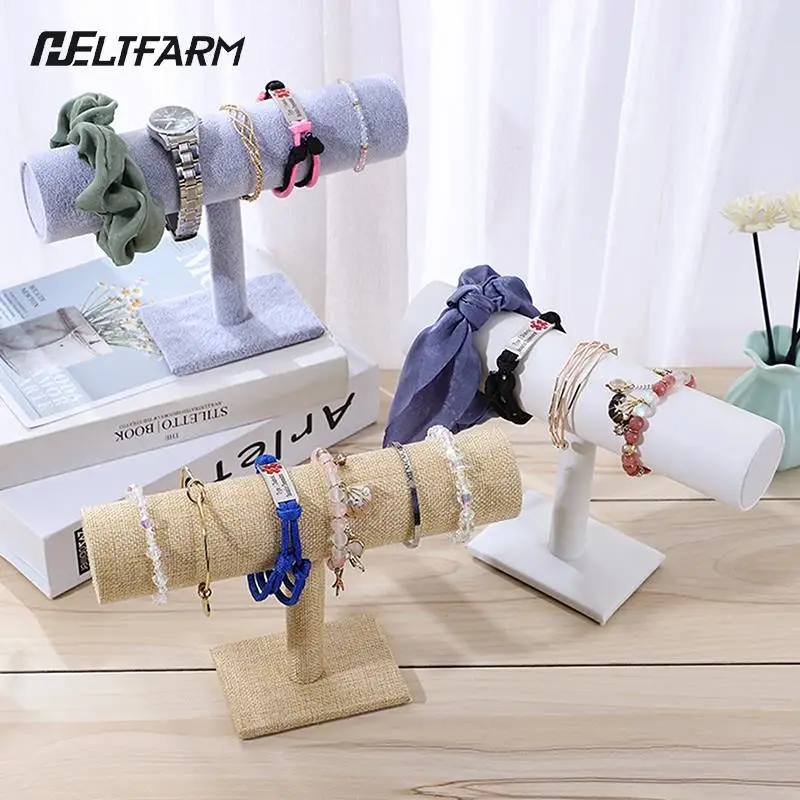 

Velvet T-Type Bracelet Chain Watch Jewelry Display Stand Headband Hairpin Headdress Organizer Storage Holder Jewelry Store Decor