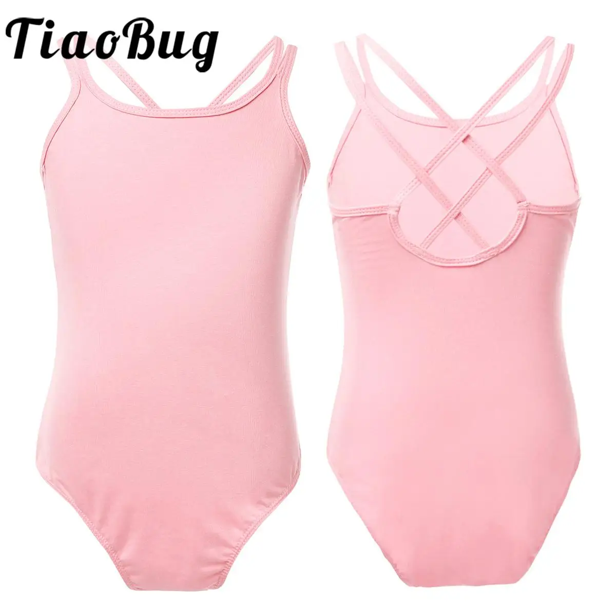 

Kids Girls Ballet Gymnastics Leotard Spaghetti Strap Criss Cross Dance Bodysuit Ballerina Training Workout Performance Dancewear