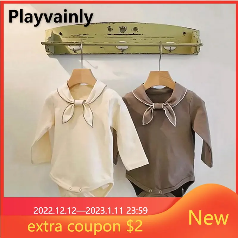 

Женский комбинезон с длинным рукавом, хлопковая футболка для новорожденных