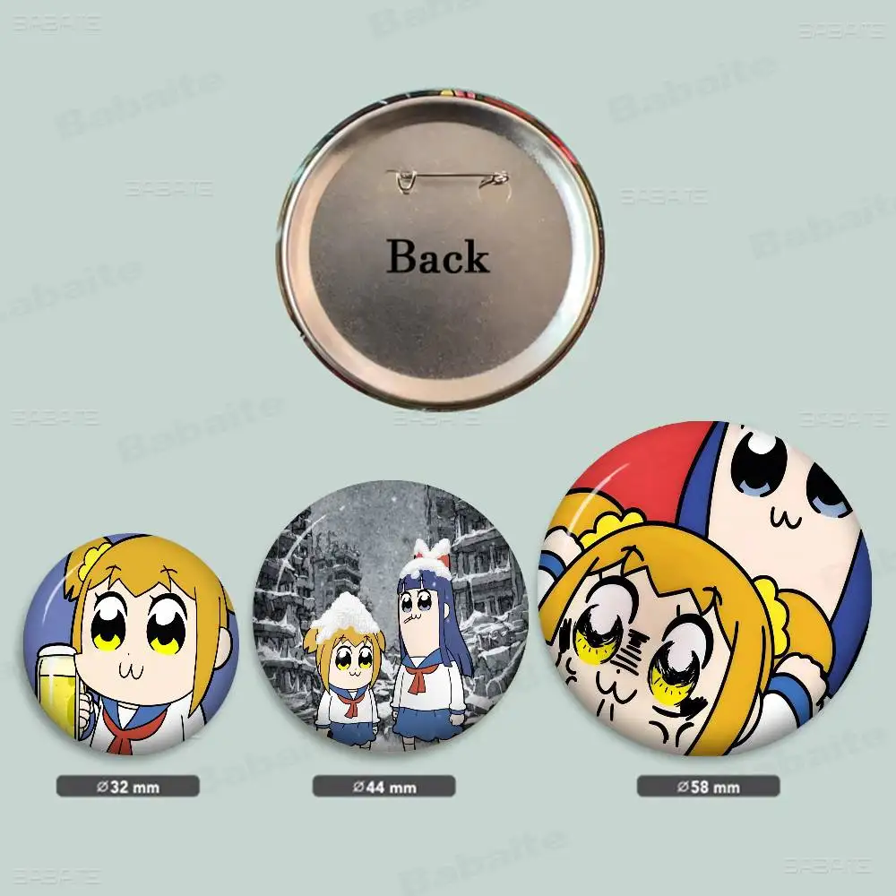Фото Значок Pop Team Epic с мягкой кнопкой, ярким принтом, идеальный подарок для друзей, значок на воротник, брошь, значок на лацкан, металлический. №4