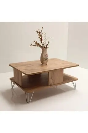 

Modern lux Oval Edge Medium Coffee table Chrome Metal Legs Pine-Pine coffe table