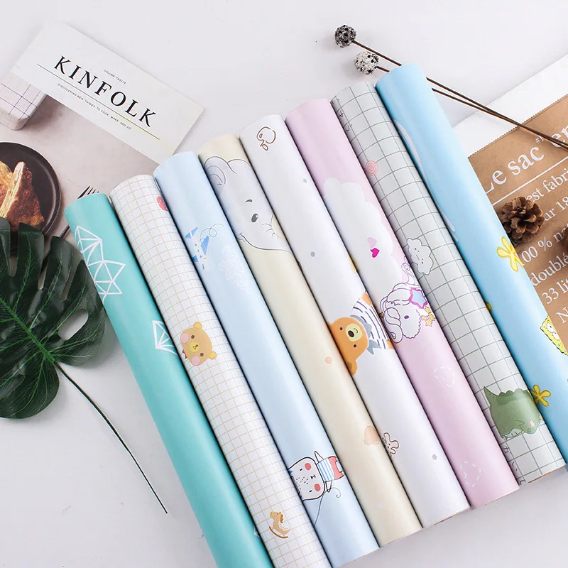 

Cartoon Self-Adhesive Wallpaper Dormitory Children's Room Stickers PVC Thickened Waterproof Girl Bedroom Cute Warm Wallpaper