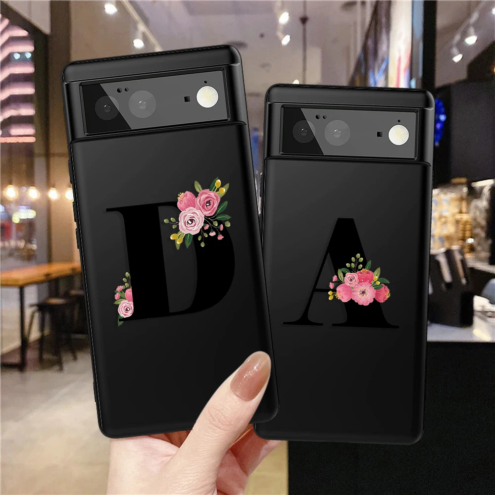 

Flower Letters Case for Google Pixel 7 7Pro 6a 6 6Pro 5 5a 5G 4XL 4 4a 2 2XL 3 3XL 3a 3aXL Soft Silicone Back Shell Cover Fundas