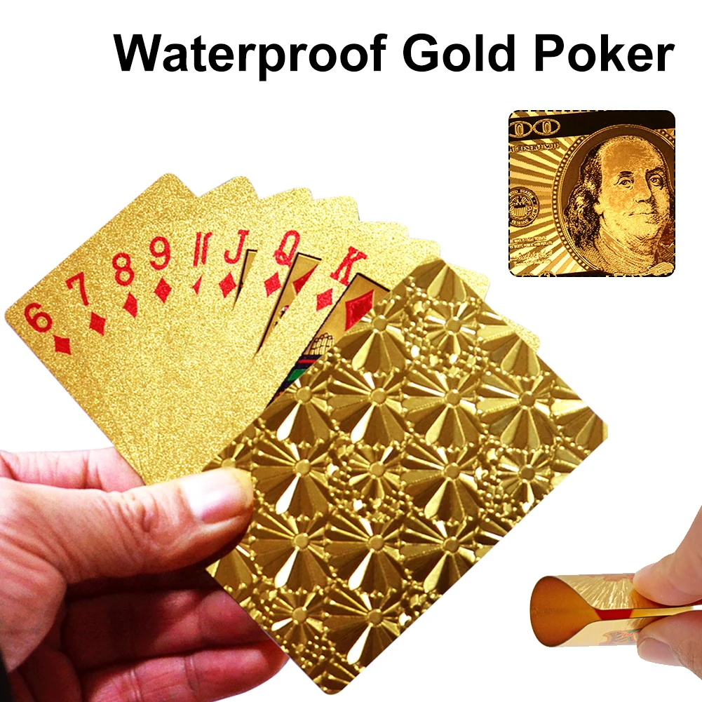 Высококачественные водонепроницаемые пластиковые игральные карты для домашних животных, 2 искусственных золота, покерные карты, игровые и...