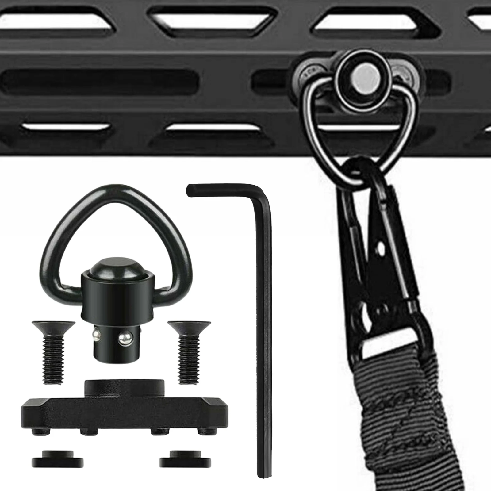 

QD Sling Mount QD Sling Metal Mount Adapter 360 Degree Rotation Picatinny Sling Swivel Mounts Strap Buckle With Push Button For