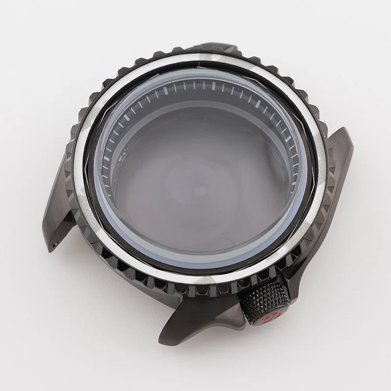 Фото Полированный корпус SKX, 42 мм, черный с минеральным стеклом для Seiko Mod NH35 NH36, мужские механические дайверские часы, запасная часть №3