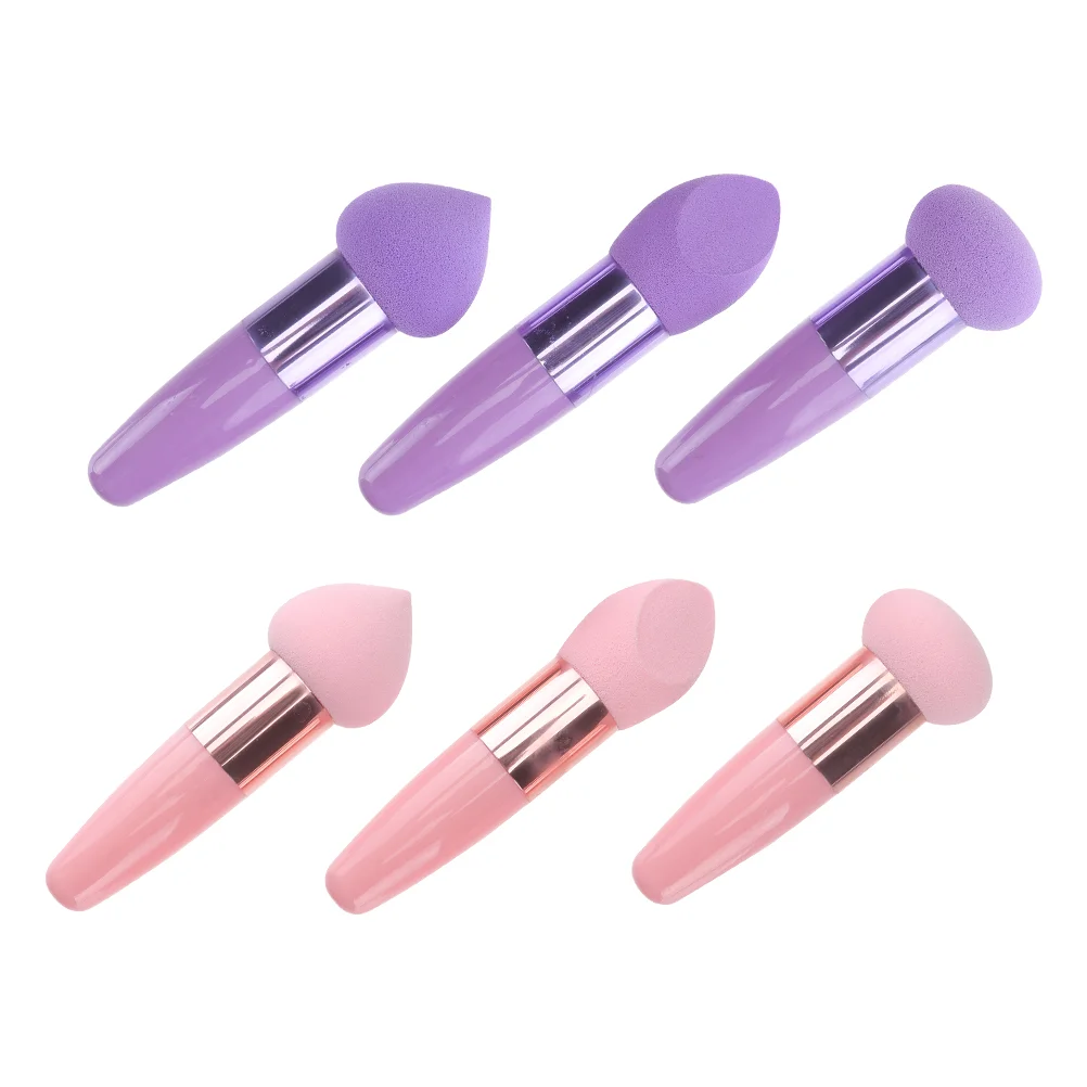 

Sponge Makeup Puff Blender Brush Beauty Foundation Blending Handle Sponges Pen Face Mushroom Facial Loose Dry Puffs Applicator