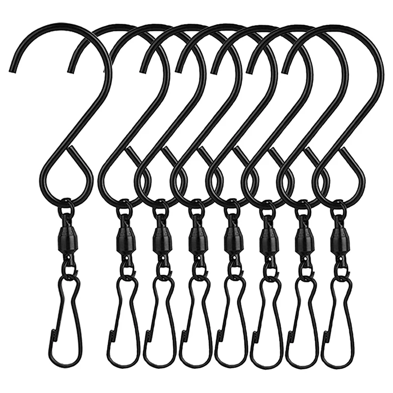 

20Pack Swivel Hooks Clips for Hanging Wind Spinners, Wind Chimes, Bird Feeder, Crystal Twisters Party Supplies (Black)