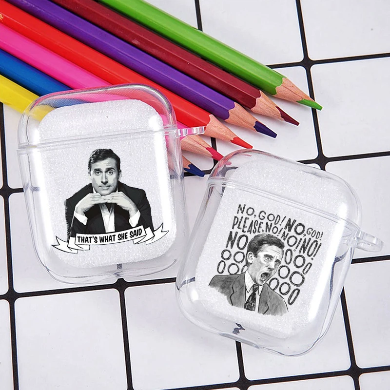 

Michael Scott The Office Funny Humor Soft silicone TPU Case For AirPods Pro 1 2 3 Clear Wireless Bluetooth Earphone Box Cover