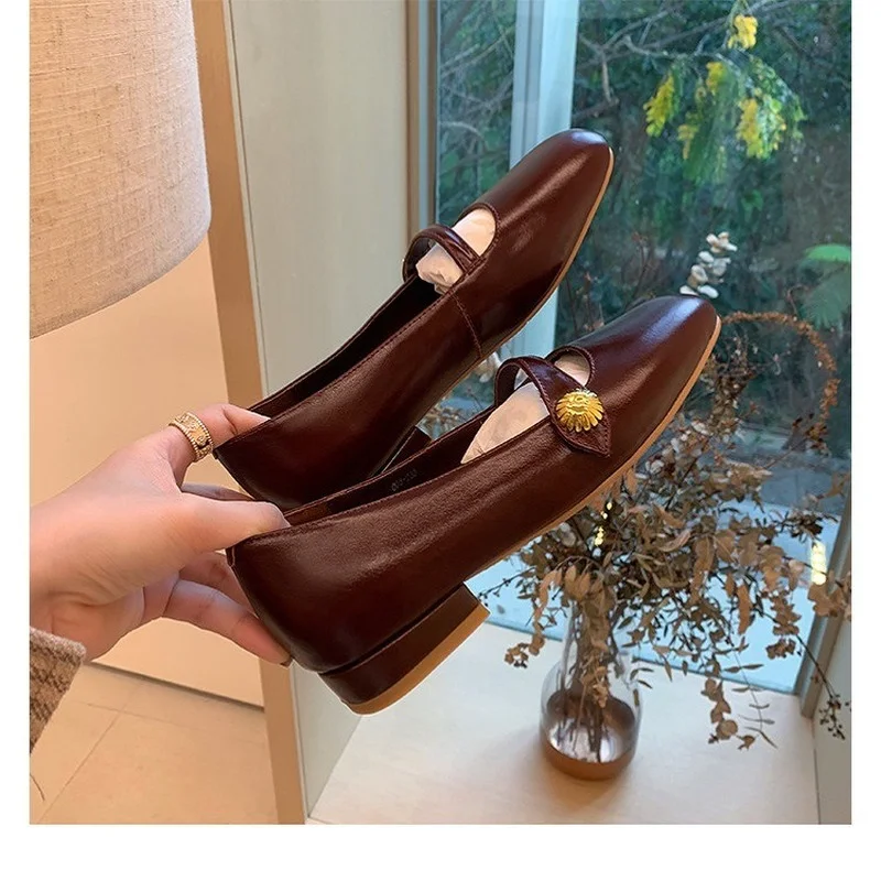 

Platform fashion small leather shoes shallow mouth round toe thick heel all-match women's single shoes women shoes