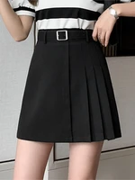 women high waist fashion a line skirt harajuku casual mini short skirt ladies solid streetwear irregular pleated skirts female