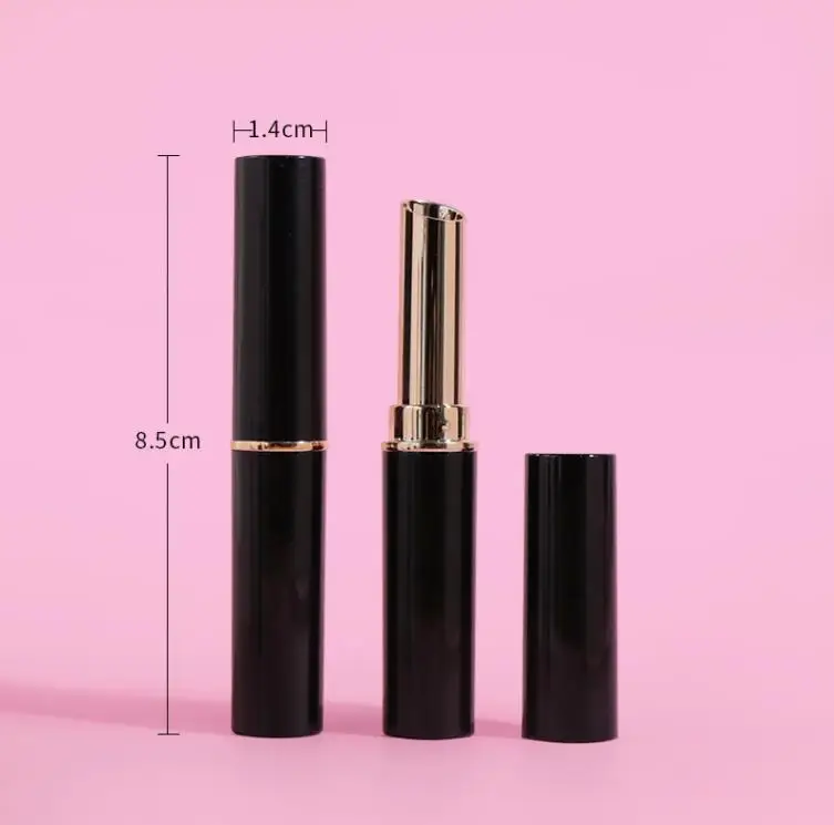 

100pcs Oblique Lipstick Tube Black Color Empty DIY Lip Balm Containers Makeup Refillable Bottles SN1815