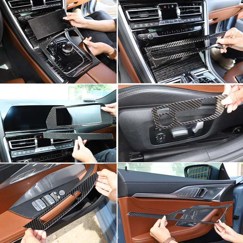 

Для BMW 8 серии G14 G15 G16 2019-2022, мягкая декоративная наклейка из углеродного волокна для интерьера, внешнего и Центрального управления автомобилем, аксессуары