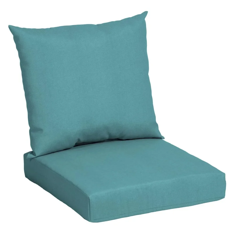 

45 X 22.75 Turquoise Blue Rectangle Outdoor 2-Piece Deep Seat Cushion Decoration Home Decorations Cushions Sitting Decor Sofa