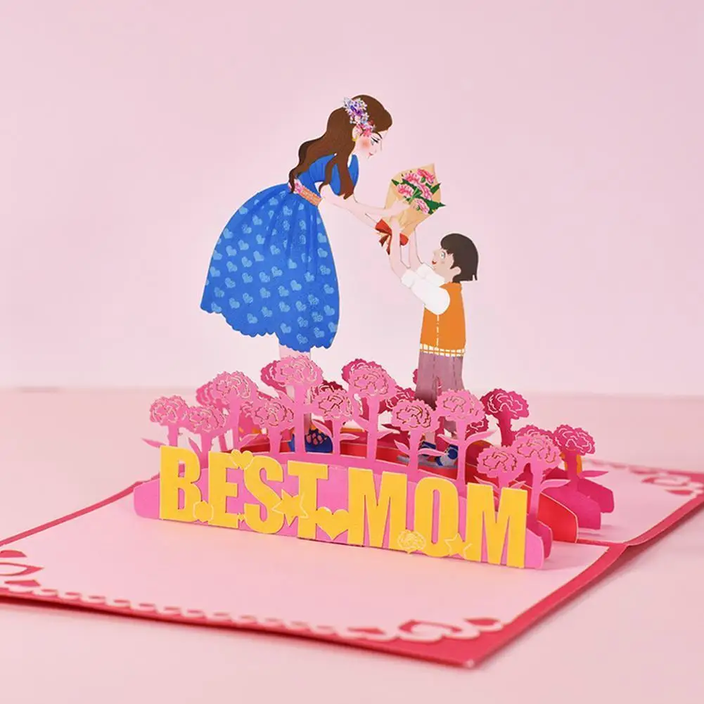 

3D Up Day Cards Gifts Floral Bouquet Greeting Cards Flowers for Mom Wife Birthday Sympathy Get Well R1U1