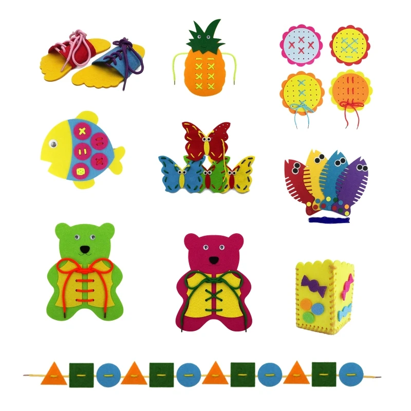 

Kids Sewing Button Essentials Games Toys Learning Board Portable Simple Children's Interactive Game Toys