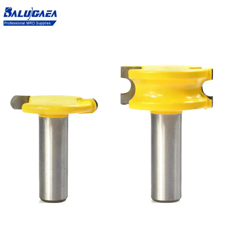 

T Slot Milling Cutter 2pcs 1/2'' Shank Tenon Cutter Canoe Joint Router Bit Set Carbide Woodworking Milling Bit