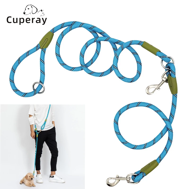 

Nylon Leashes Reflective Pet Dogs Chain Traction Rope Leads for Running Free Hands Rope Oblique Spanning Leash for Large Dogs