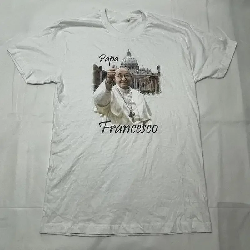 Фото Футболка Pope Francis White Papa Francesco, Ватикан, хлопок, размеры S-4XL №1