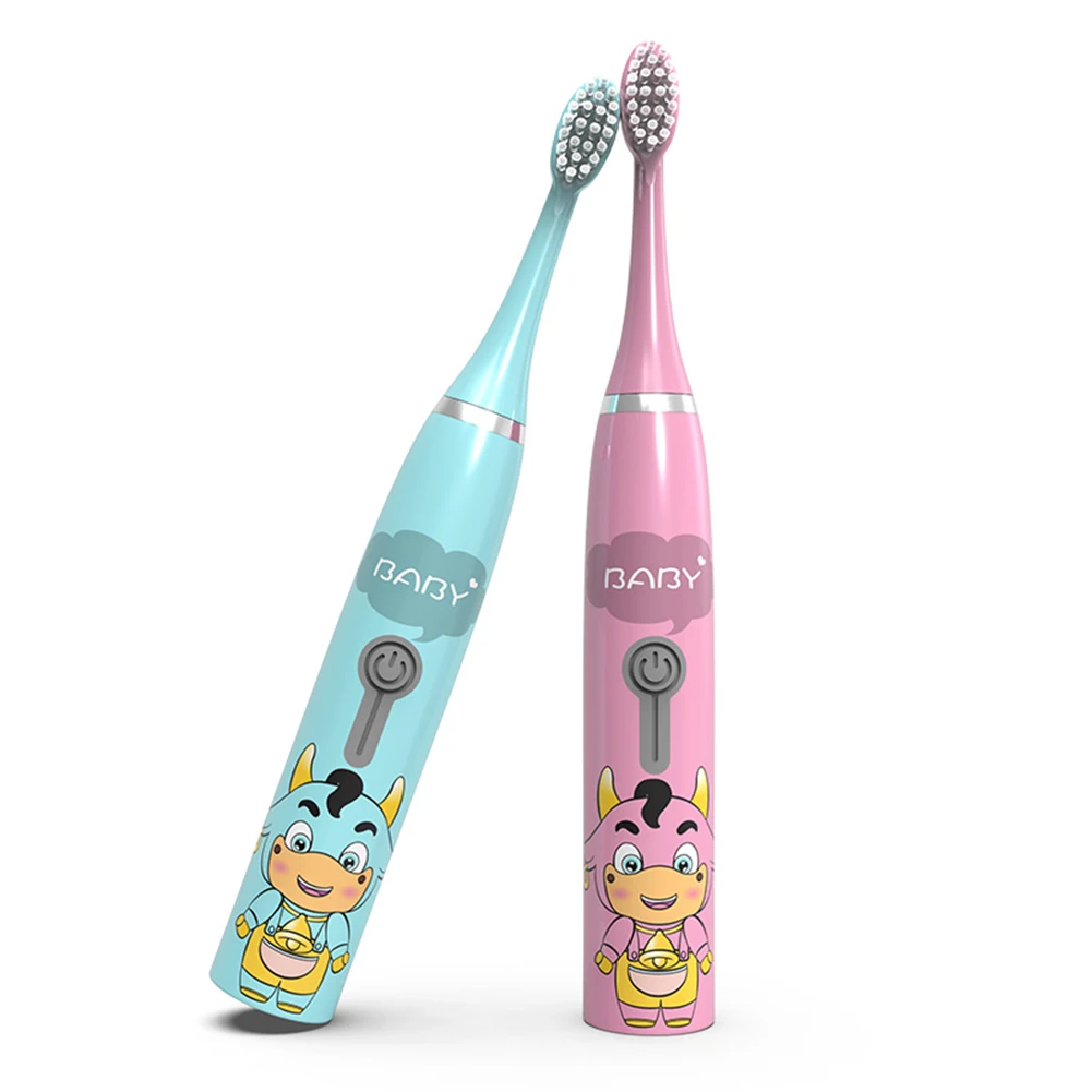 

New Ultrasonic Electric Toothbrush For Children Cartoon Pattern Kids with Replace The Toothbrush Head Electric Toothbrush