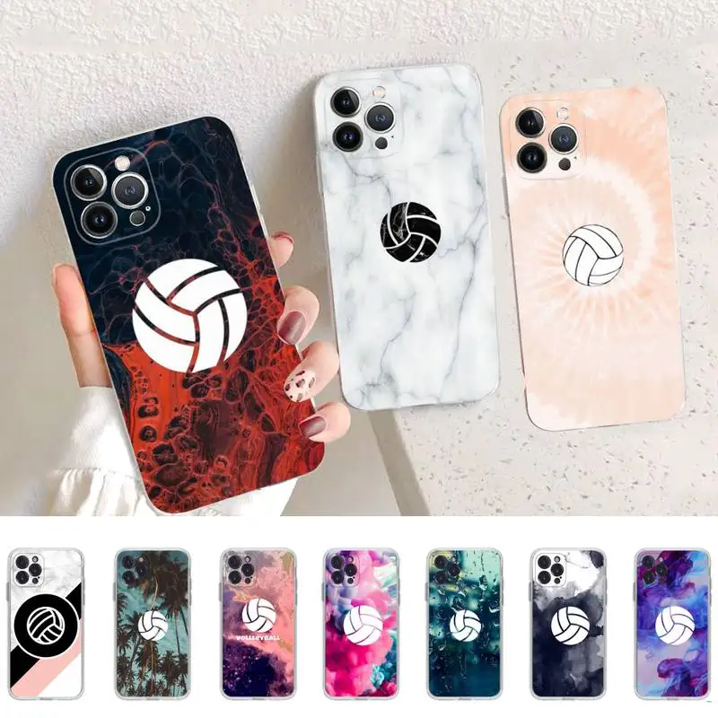 

Volleyball Painted Phone Case Silicone Soft for iphone 14 13 12 11 Pro Mini XS MAX 8 7 6 Plus X XS XR Cover
