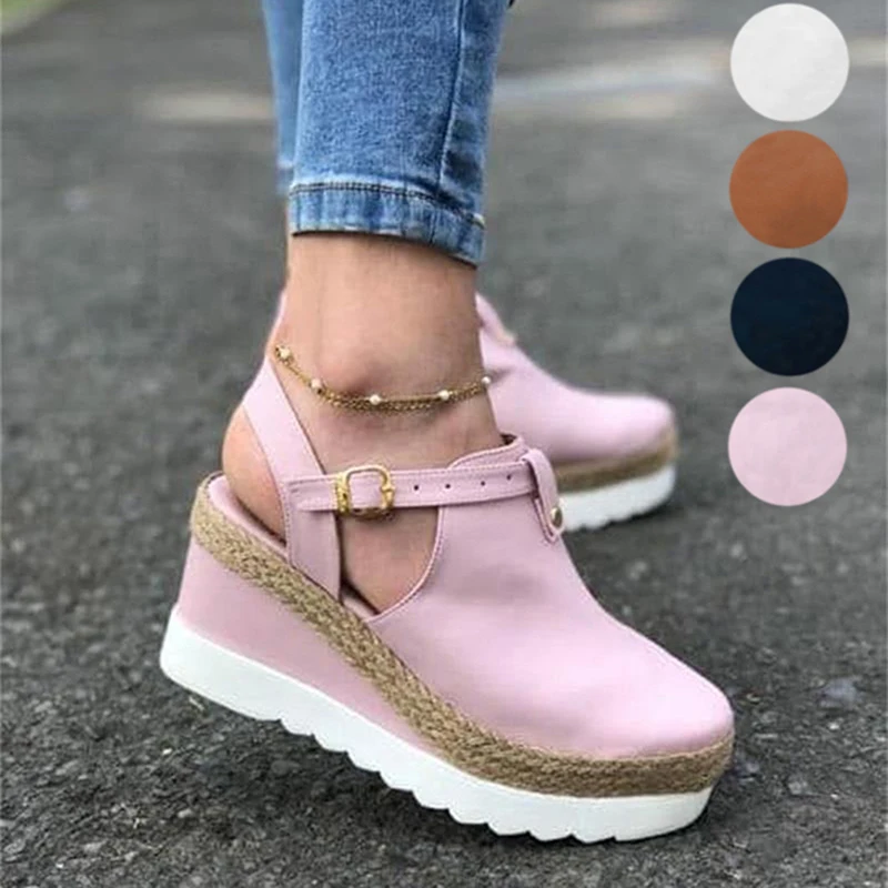 

Женские босоножки на платформе, летние сандалии на танкетке, Размеры 35-43