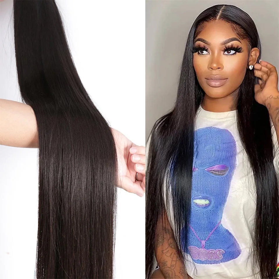 

30 32 38 40 Inch Long Straight Bundles Brazilian Hair Weave Bundles Human Hair Bundles Remy Hair Extension For Women