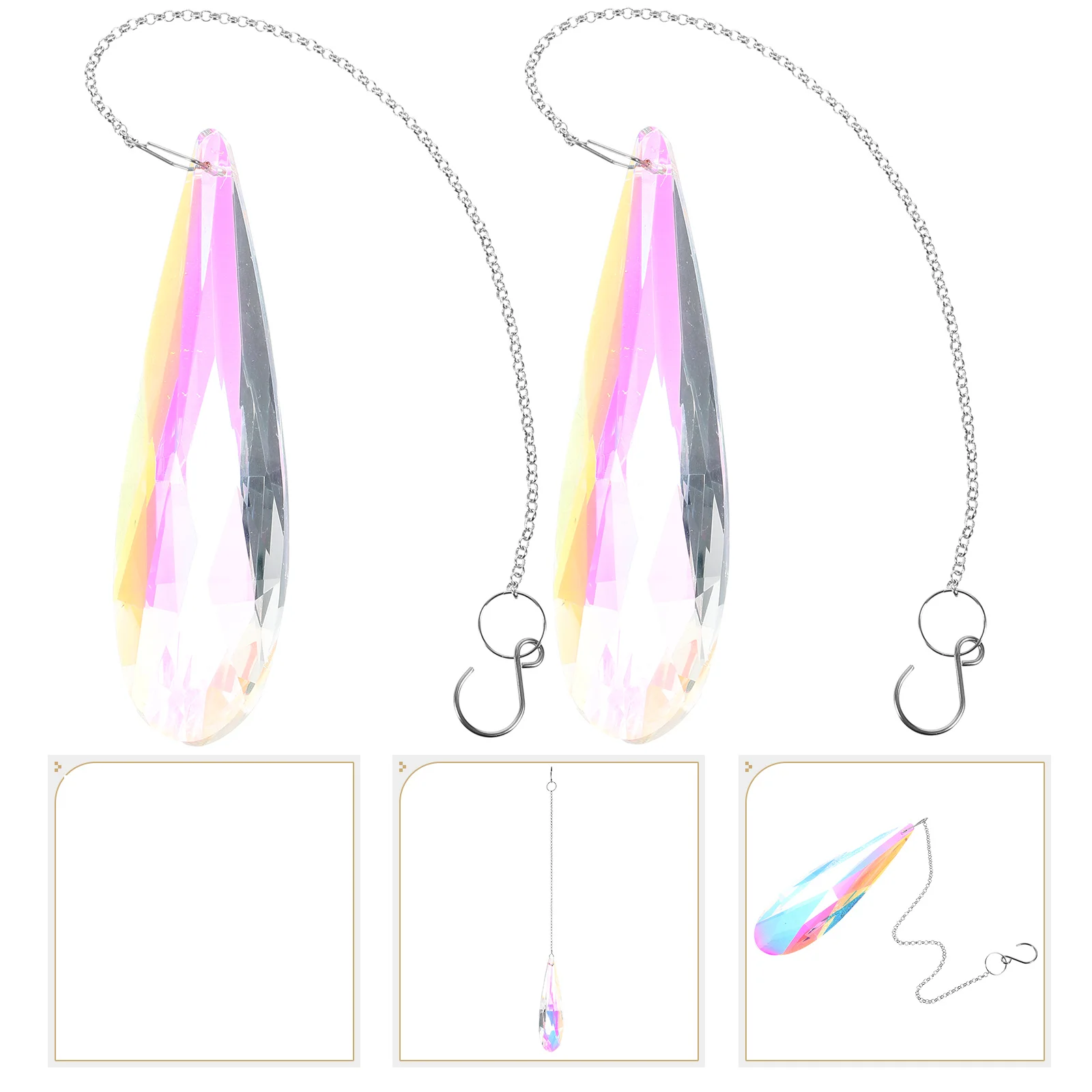 

2pcs Sun Catcher Crystal Hanging Ornament Sun Catcher Window Wind Chime Crystal Ornament