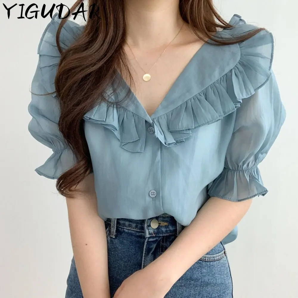 

French Style Blouses Women Thin Floral Sweet Elegant Bandage Design Popular Fashion Soft Tender Young Ladies Stylish Chic