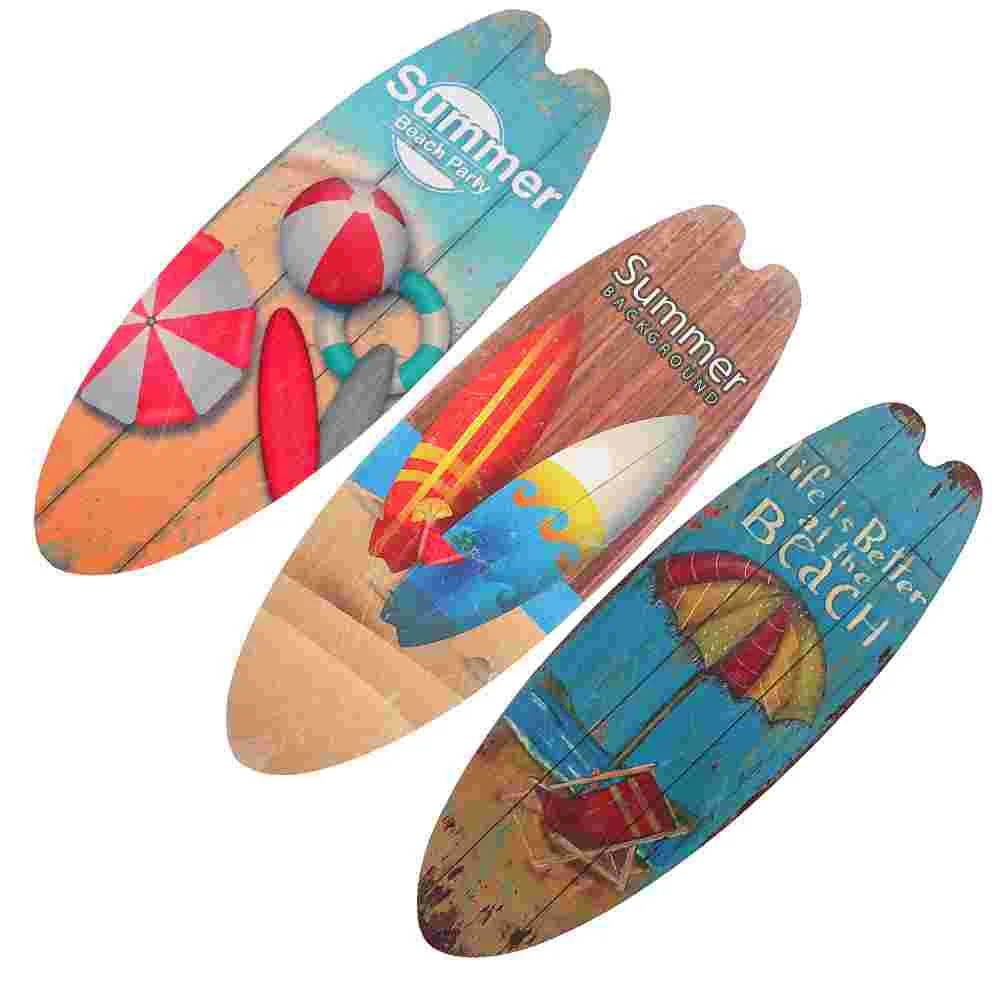

Plaque Decor Tropical Patio Signs Outdoor Sea Bathroom Wooden Surfboard Decoration