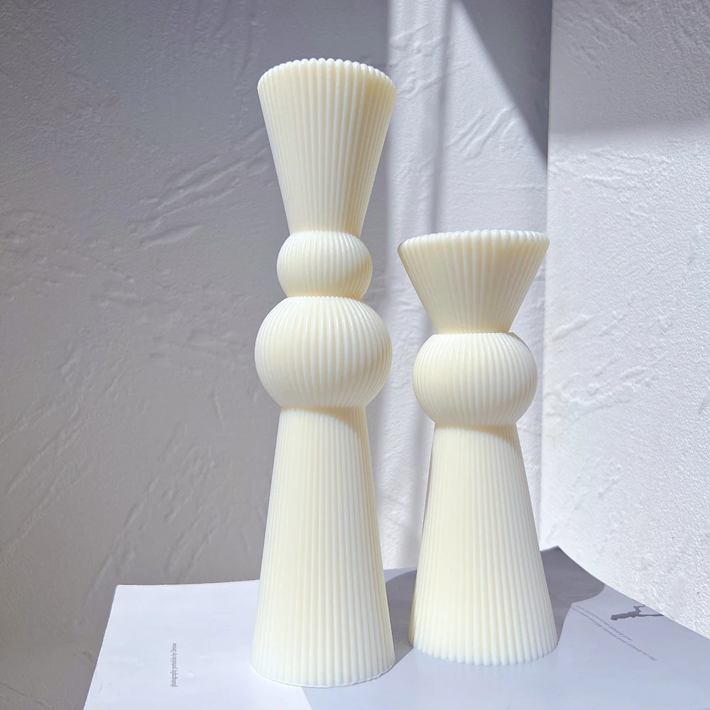 

Cylindrical Aesthetic Silicone Molds Roman Ribbed Pillar Candle Mold Geometric Abstract Decorative Striped Soy Wax Mold