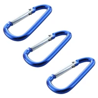 3x blue pear shaped carabiner for camping