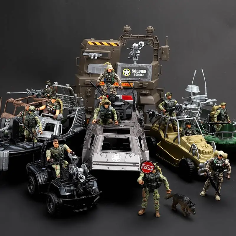 Army Men Toy Soldier Military Vehicle Playset Combat Motorcy