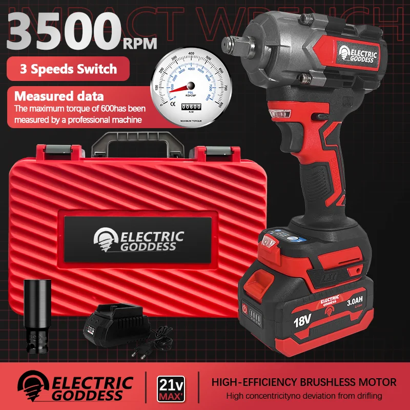 Гайковерт Электрический ударный 1/2 нм литий-ионный аккумулятор