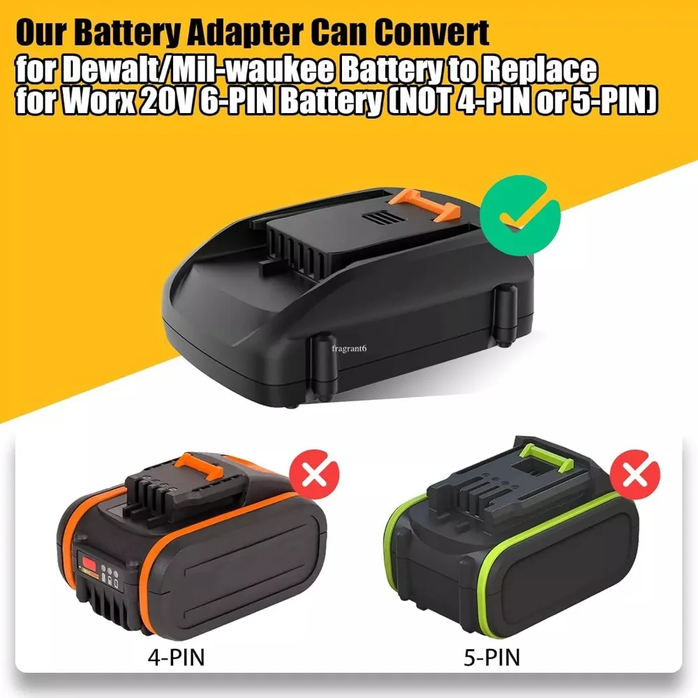 Адаптер для аккумулятора Worx Drill Dewalt 18 в 20 Milwaukee преобразователь литий-ионных