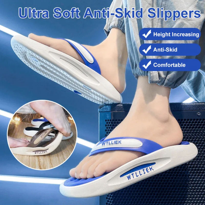 

Summer Fashion Men's Flip Flops Thick Sole Beach Slippers Anti Soft Sole Slippers