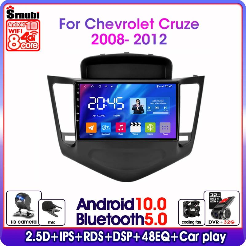 

Автомагнитола на Android 10,0 для Chevrolet Cruze 2009-2014, 2 Din, IPS, сенсорный экран, GPS-навигация, мультимедийный плеер, 4G net, Wi-Fi, RDS, DSP