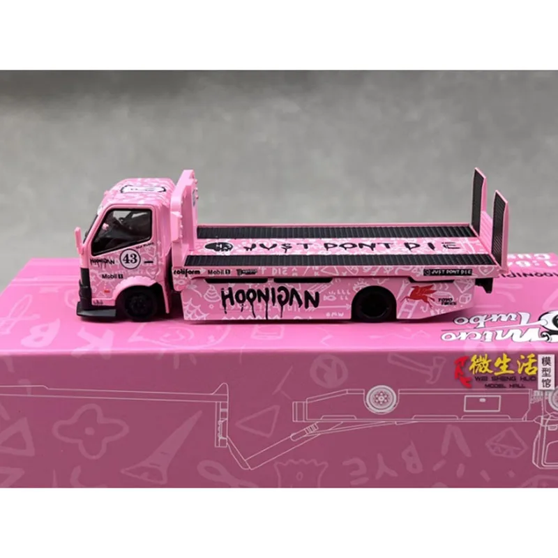Фото MicroTurbo литой под давлением масштаб 1:64, H300, планшетный транспортный прицеп, сплав, имитация модели автомобиля, коллекция, игрушка, подарки, сувениры №5