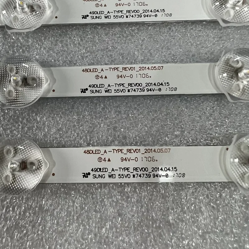 7 pcs LED Strip For TELEFUNKEN DOMUS48DSM Hitachi 48HBT62U VES490UNDL-2D-N01 49DLED 48DLED_A B TV 48SD6100 48FA5000 48R2010FM