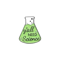 cute cartoon chemistry experiment beaker fashionable creative cartoon brooch lovely enamel badge clothing accessories