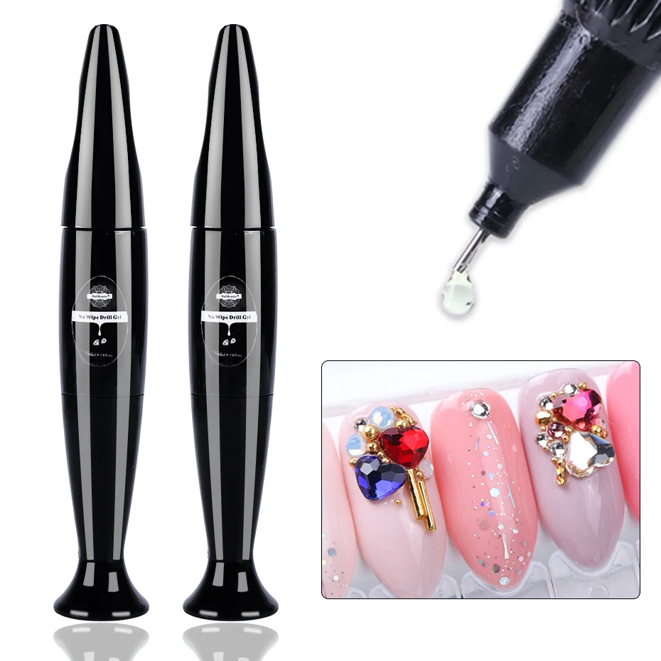 

10ml Adhesive Glue Nail Art Gel For Rhinestones Decorations No Wipe Jewelry Strong Gel Top Coat DIY Manicure Accessories LA953-1