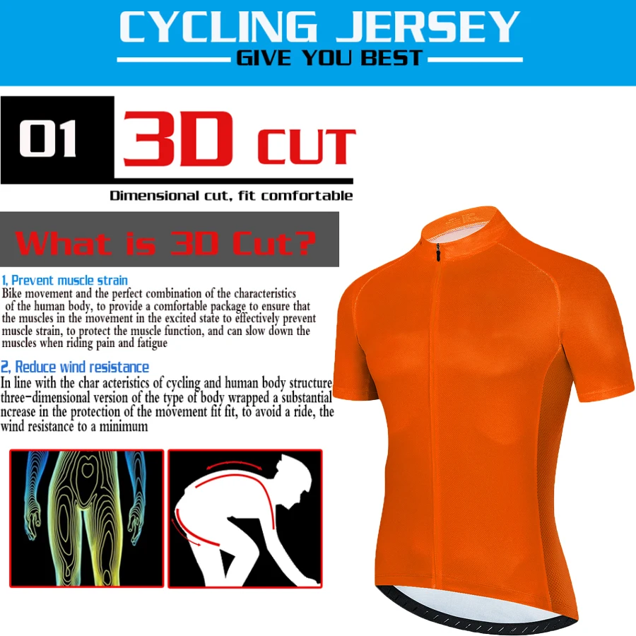 Оранжевая велосипедная Джерси мужская летняя с защитой от УФ излучения для