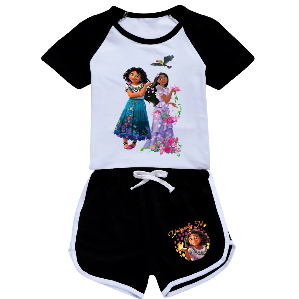 

Disney Cartoon Encanto Cartoon Rayon Milk Silk Short Sleeve T+Pants Boys Sweatshirt Streetwear 2022 Toddler Girls Outfit