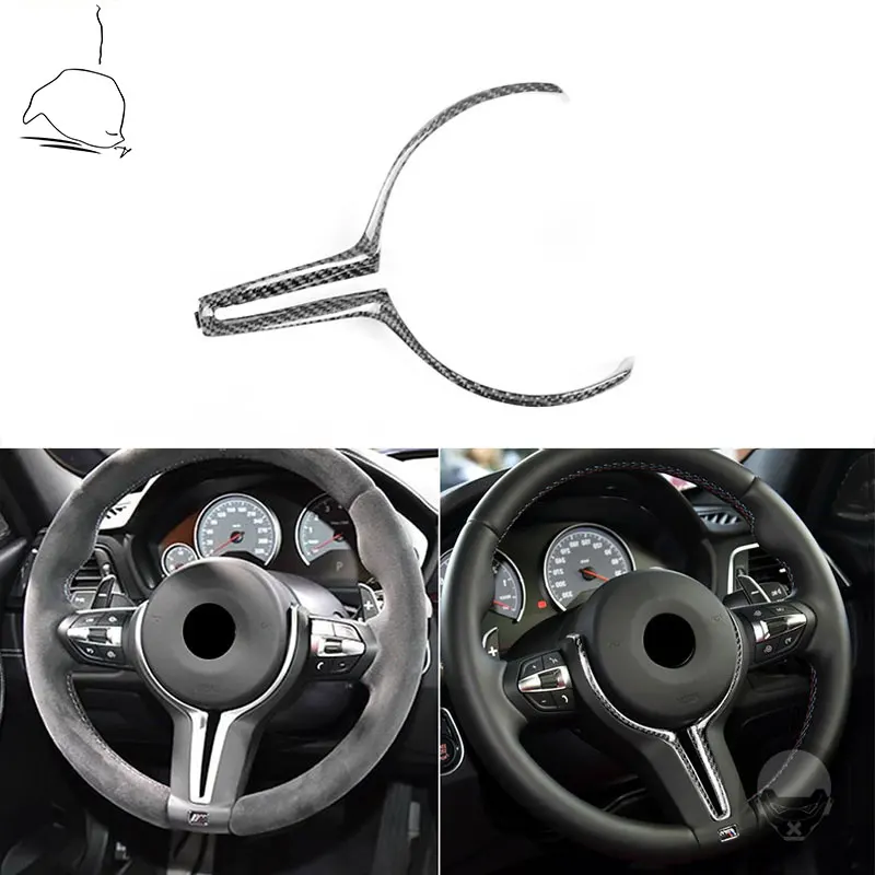 

1Pcs For BMW M Series F80 F82 F10 F06 F12 F13 F15 F16 Carbon Fiber Style Steering Wheel Trim Cover Automotive Interior Accessory