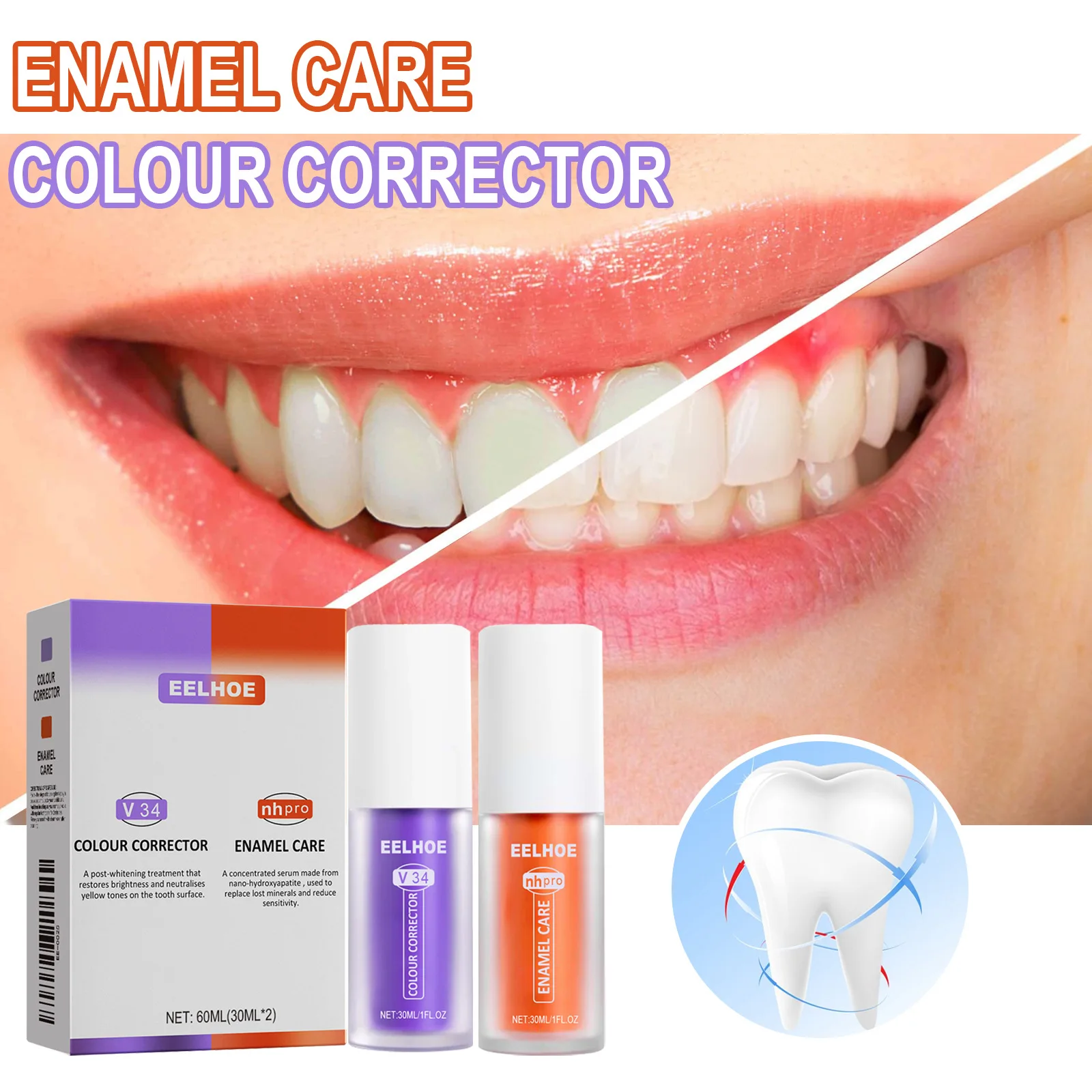 2 шт./комплект корректор цвета зубной пасты V34