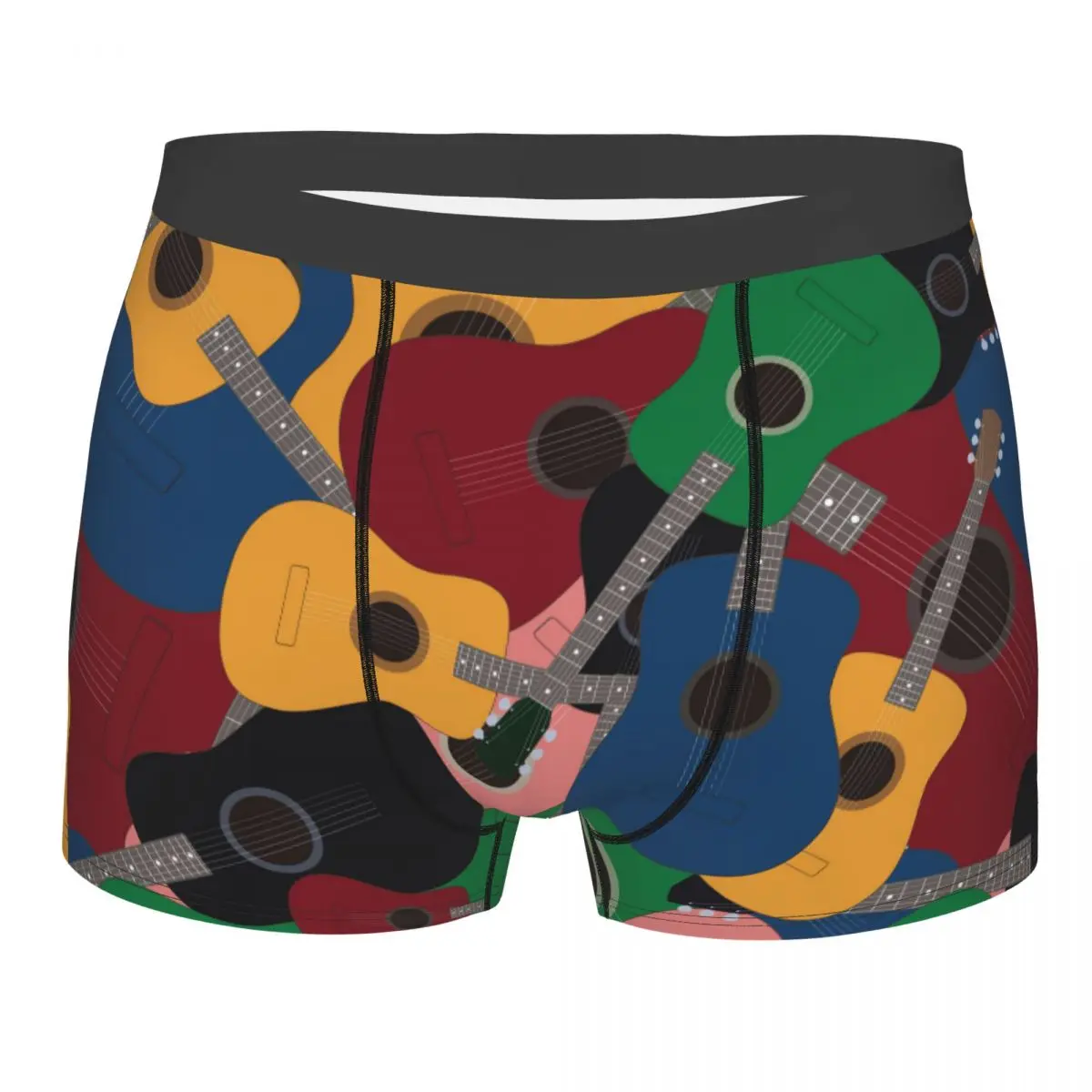 

Novelty Boxer Shorts Panties Briefs Men Colored Guitar Underwear Breathable Underpants for Homme Plus Size